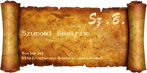 Szuromi Beatrix névjegykártya
