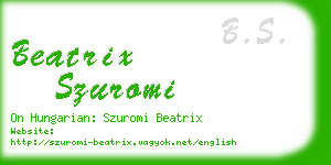 beatrix szuromi business card